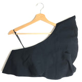 Black HAYO Cotton Blend One Shoulder Ruffled Crop Top / ISABEL MARANT - Size 38