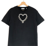 Black Heart Cut-out Rhinestone Embellished T-shirt / SANDRO - Size 1