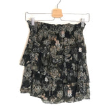 Black  HERTY Floral Printed Ruffled Mini Skirt / IRO - Size 34