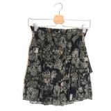 Black  HERTY Floral Printed Ruffled Mini Skirt / IRO - Size 34