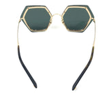 Black Hexagonal Crystals Embellished Sunglasses / VALENTINO