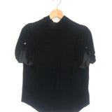 Black High Neck Velvet Top / ISABEL MARANT ETOILE - Size 34