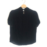 Black High Neck Velvet Top / ISABEL MARANT ETOILE - Size 34