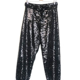 Black High Waist Tapered Leg  Sequin Pants / IZAAK AZANEI - Size M