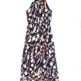 Black HUSTON Floral Print Cotton-Linen Maxi Dress / JOIE - Size M