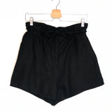 Black IAO Cotton and Linen-blend High Waist Belted Shorts / BA&SH - Size 36