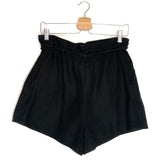 Black IAO Cotton and Linen-blend High Waist Belted Shorts / BA&SH - Size 36