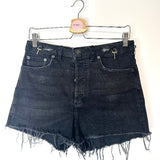 Black Igloo Horsebit Waist Denim Shorts / MAJE - Size 40