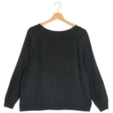 Black Indian Embroidered Silk Long Sleeves Top / SWILDENS - Size 1