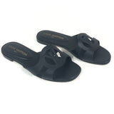 Black ISOLA Soft Calfskin Leather Flat Sandals / LOUIS VUITTON - Size 37