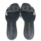 Black ISOLA Soft Calfskin Leather Flat Sandals / LOUIS VUITTON - Size 37