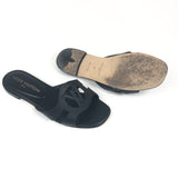 Black ISOLA Soft Calfskin Leather Flat Sandals / LOUIS VUITTON - Size 37