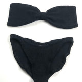 Black JEAN Crinkle Knit Bikini Bottom / HUNZA G - One Size