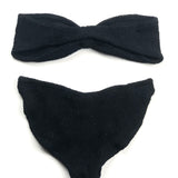 Black JEAN Crinkle Knit Bikini Bottom / HUNZA G - One Size