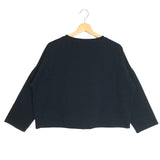 Black Jersey Long Sleeves Cropped Sweater / MARELLA - Size S/M