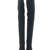 Black Jersey Peep-toe Over-the-knee Boots / VICTORIA BECKHAM - Size 39