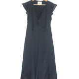 Black JORDINA Silk Satinated Midi Dress / ISABEL MARANT - Size  36