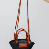 Black JUSTINE Mini Raffia Bag / SEZANE