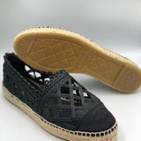 Black Jute and Canvas CC Cap Toe Espadrilles / CHANEL - Size 37