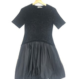 Black Kenz Ruffled Taffeta Mini Dress / SIMKHAI - Size S