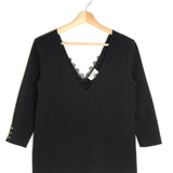 Black Lace Inserts Blouse / SEZANE - Size 38