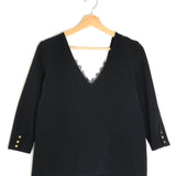 Black Lace Inserts Blouse / SEZANE - Size 38