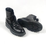 Black Lace-Up Brushed Leather Boots / PRADA - Size 38.5