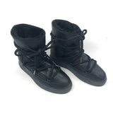 Black Lace-up Leather Ankle Boots / INUIKII - Size 38