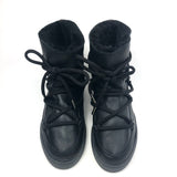 Black Lace-up Leather Ankle Boots / INUIKII - Size 38