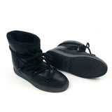 Black Lace-up Leather Ankle Boots / INUIKII - Size 38