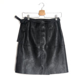 Black Lambskin Leather Wrap Mid-length Skirt / ISABEL MARANT - Size 34