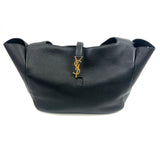 Black LE 5 A 7 BEA Small Grained Leather Tote Bag / SAINT LAURENT
