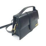 Black LE GRAND BAMBINO Smooth Leather Top Handle Bag  / JACQUEMUS