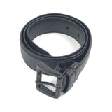 Black Leather Buckled Belt / PRADA - Size 85 cm