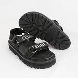 Black Leather Bulky Sandals - model LEO / CELINE - Size 39