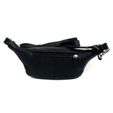 Black Leather Crossbody Bag  (+ extra leopard strap) / EM-EL