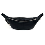 Black Leather Crossbody Bag  (+ extra leopard strap) / EM-EL