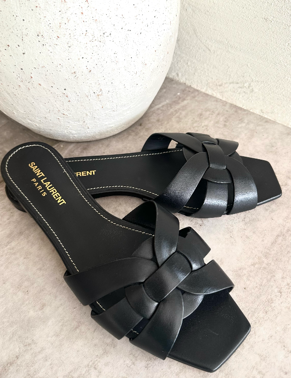 Leather Sandal Flat Sandal Ysl Tribute Sandal Heel Height Saint