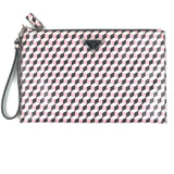 Black Leather Geometric Print Clutch Bag / PRADA