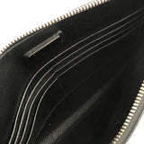 Black Leather Geometric Print Clutch Bag / PRADA