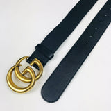 Black Leather MARMONT Belt  (4cm) / GUCCI - Size 85cm