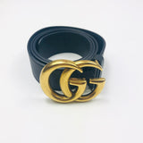 Black Leather MARMONT Belt  (4cm) / GUCCI - Size 85cm