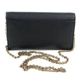 Black Leather Saddle Wallet on Chain / DIOR