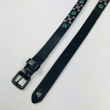 Black Leather Studded Belt / HTC LOS ANGELES - Size 75cm