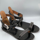 Black Leather Studded Sandals / GIVENCHY - Size 38