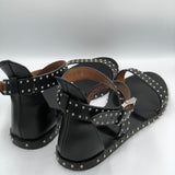 Black Leather Studded Sandals / GIVENCHY - Size 38