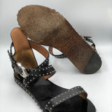 Black Leather Studded Sandals / GIVENCHY - Size 38