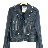 Black LENNI Biker Leather Jacket / ZADIG & VOLTAIRE - Size 40