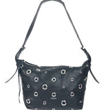 Black LEYDEN Eyelet Leather Shoulder Bag / ISABEL MARANT