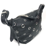 Black LEYDEN Eyelet Leather Shoulder Bag / ISABEL MARANT